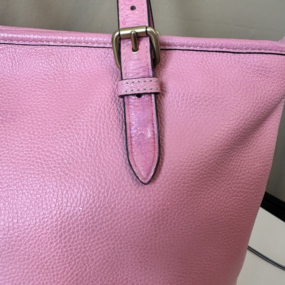 Coach Bubblegum Pink Pebbled Leather Taylor Shoulder Tote Bag Purse CC395 Cute - Picture 6 of 12